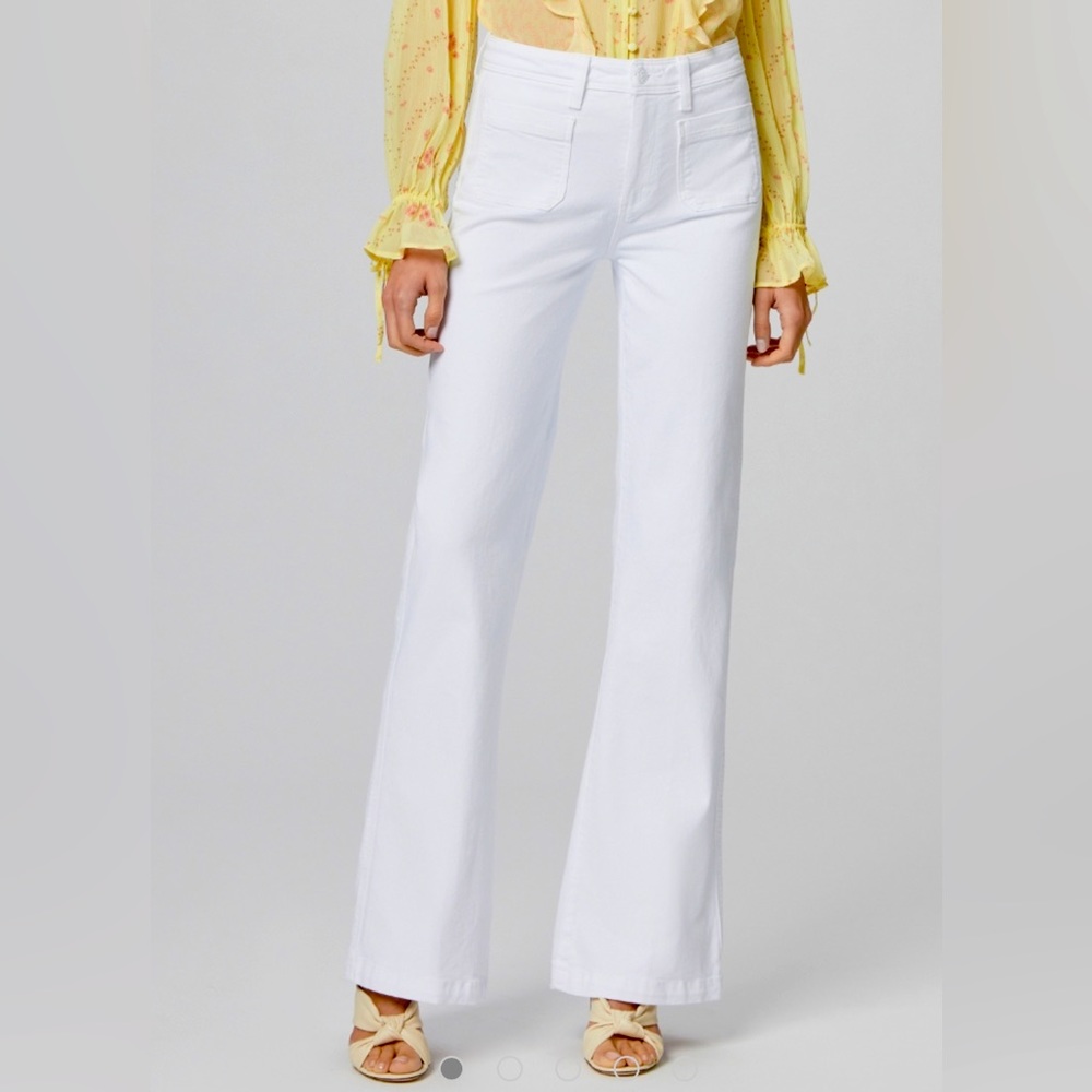 Paige Wide Leg Trouser Jeans. Crisp White. Size 26. Never been worn.